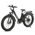 Likebike Electric Mountain Bike,26" Fat Tire Electric Bike for Adults Peak 720W, 48V 13Ah Battery,UL 2849 Certified,Step Thru Ebike,Off Road E-bike 25MPH 7-Speed and Front Suspension Electric bicycles.