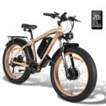 2000W AWD Electric Bike for Adults - 35MPH 26" Fat Tire Off-Road Ebike with 48V 23Ah Battery, 80 Miles Range, 21-Speed, Hydraulic Brakes, Lockable Suspension.