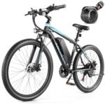 ANCHEER Electric Bike for Adults, [Peak 750W Motor] Electric Mountain Bike, 26" Sunshine Commuter Ebike, 55 Miles 22MPH Electric Bicycle with 48V/374Wh Battery, LCD Display, 21Speed, Front Suspension.