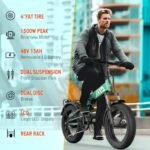 Folding Electric Bike,Foldable Electric Bike,Electric Bike Adults,20"x 4" Fat Tire,750w Motor Peak 1500w,48V 13Ah Removable Battery,50Miles Range 28Mph,7-Speed Gear,Folding City Ebike for Men Women. - Image 2