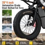 Riding'times GT53 Electric Cargo Bike for Adults 550LBS, 2000W Cargo Ebike, 1123WH Removable Battery, Dual Hydraulic Brakes, NFC Unlock, for Commuting, Shopping, Camping, Hunting, Fishing. - Image 6