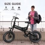TotGuard Electric Bike, 20" Electric Bike for Adults 500W Brushless Motor (Peak 750W), 20MPH Fat Tire Ebike, Foldable Adult Electric Bicycles with 48V 10Ah Removable Battery, Professional 7-Speed. - Image 6