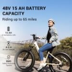 Electric Bike for Adults,Fat Tire Electric Bike,Commuter Ebike,Peak 1300W,48V 15Ah Removable Battery, 60Miles Range 28Mph 7-Speed Gear,Beach Electric Bike for Women. - Image 3