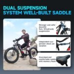 Adult Electric Bike,1500W/750W, 52V 21/19Ah 37/32MPH 30-60Miles, 26-inch Fat Tire Electric Bike Full Suspension Electric Mountain Bike with Dual Disc Brakes. - Image 4