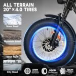 Updated 2000W Electric Bicycles for Adults with 20Ah 48VRemovable Battery 34MPH 50-80Miles Electric Mountain Bike with 7 Speed Hydraulic Disc Brake 20"×4.0 Fat Tire Ebike-Black. - Image 5