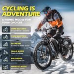 Electric Bike for Adult, Peak 3000W Dual Motor Ebikes, 23Ah/48V Electric Bike 36MPH Fastest Ebike, 90 Miles Electric Bicycle, 26x4.0 Fat Tire E Bikes for Men, Dual Hydraulic Disc Brake, 7 Speed Gears. - Image 5