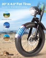 Urban Go Electric Bike for Adults, 750W Peak Motor & 624Wh Removable Battery, Up to 30MPH & 50 Miles(PAS), 20'' Fat Tire Electric Motorcycle with Suspension, Ebike for Mountains, Snow, Sand, Road. - Image 5
