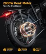 Folding Electric Bike for Adults, 2000W Peak Motor 20inch Fat tire Foldable Ebike, 48V 17.5Ah(840Wh) Battery, 35Mph top speed,70 Miles PAS Range,Folding Dirt Electric Bike for Adult Commuting,Off Road. - Image 3