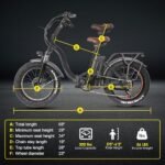 Electric Bike for Adults with Waterproof Removable Battery, 45Miles 20MPH Commuting City Electric Bike with 250W/500W Brushless Motor, 20" Tires and Disc Brake Ebike, Complies to ANSI/CAN/UL2849. - Image 6