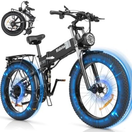 Folding Electric Bike for Adults - 1000/2000W, 30/37MPH Ebike with 48V 15/20AH - 20"/26" 50/75 Miles - 7-Speed Gears - Beach Mountain Snow Electric Bicycle UL Certified.