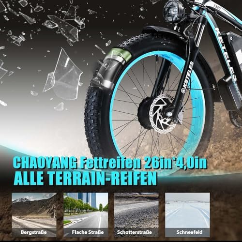 Version 1.0.0 KETELES Electric Bike for Adults, 2000W Dual Motor 26 Inch Fat Tire Mountain Ebike, 33 MPH 23AH 48V Battery Bicycle 21 Speed Electric Dirt E Bikes for Men. - Image 3