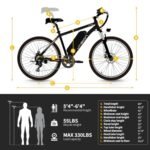 Jasion EB5 Plus Electric Bike, 480 WH Removeable Battery, 750W Peak Motor Electric Mountain Bike, 20MPH Ebike for Adults with Front Fork Suspension. - Image 7