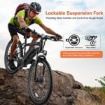 TotGuard Electric Bike, 27.5" Electric Bike for Adults 500W Ebike 21.6MPH Adult Electric Bicycles Electric Mountain Bike,48V 499WH Removable Lithium Battery,21-Speed Gears,Lockable Suspension Fork. - Image 3