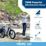 Hiboy EX7 Electric Bike for Adults, 28MPH 75Miles Range 1000W Peak Motor 48V 18AH Removable Battery Ebike, 26” x 4.0" Fat Tire Electric Mountain Bicycle, 7 Speed, Dual Suspension, UL 2849 Certified. - Image 2