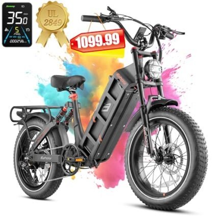 HEDONIC Juliet [2024 Newest] Electric Bike for Adults Peak 1200W 48V/60Ah 120+Miles Long Range E-Bike 20" Fat Tire Full Suspension Electric Bicycle with Smart Display.