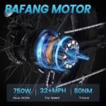 VELOWAVE Electric Bike for Adults 750W BAFANG Motor 28MPH Mountain Ebike 48V 15Ah Removable LG Cells Battery 26'' Fat Tire E Bike Shimano 7-Speed. - Image 2
