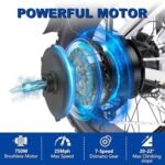 Ebikes Electric Bike for Adults,12.5Ah/18.2Ah Battery 40-90Km Range,1000W/1200W Motor Hidoes E Bike for Adults Electric Mountain Bike for Mens,20"/26" Fat Tire Electric Bike 7-Speed. - Image 2