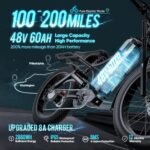 Romeo Pro【2024 Upgraded】 60Ah Peak 1600W Electric Bike for Adults 200Miles Long Range Electric Bike 26 * 4.0 Fat Tire Electric Bike Full Suspension Electric Mountain Bike Cargo Ebike. - Image 4