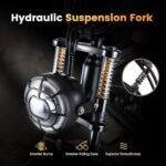 CycRun Electric Bike for Adults 750W Motor with 374.4WH Battery, 20MPH 55Miles Moped Style Ebike for Adults, 20" Fat Tire Commuting Off Road Mountain Ebike with Hydraulic Suspension, UL2849. - Image 3