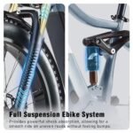 DAMSON Dual Motor Electric Bike for Adult 48V 30AH Removable Battery Ebike 26"X4"Fat Tire up to 30MPH &120 Miles Long Range Off Road Beach Mountain Full Suspension Electric Bicycle. - Image 5