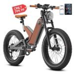 P5 Electric Bike Upgraded Peak 1000W Motor Mountain ebike for Adults 48V 20Ah Removable Battery 24 * 4.0 Fat Tire 32MPH Full Suspension Adult Magnesium Alloy, Brown.