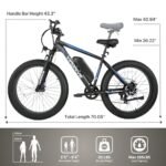 Electric Bike for Adults, 500 700W ebike, 48V 13AH Battery, 26 Inch Fat Tire Electric Bicycle, Shimano 7 Speed Up to 26MPH 60Miles Range Mountain E-Bike UL 2849 Certified. - Image 6