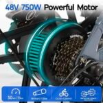 Mimas Folding Electric Bike for Adults 20Ah LG Cell Battery 750W Brushless Motor Cruise Control 80+Miles Long Range Full Suspension 30Mph 20" x4.0 Fat Tire Ebike 7-Speed Commuter Bicycle. - Image 3