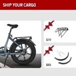 E-Flow, 750W Folding Electric Bike Adults, Up to 90Miles Motor Ebike, 48V 20Ah BAFANG Battery, 20’’x4.0 Fat Tire 28MPH Step-Thru Bicycle for City Commuter, Snow, Beach, Mountain etc. - Image 5