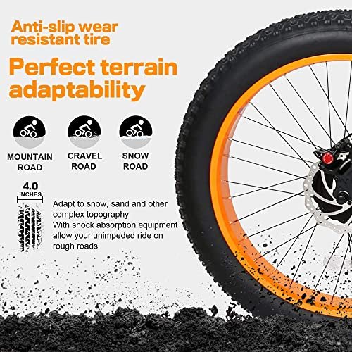 Version 1.0.0 ECOTRIC Coolboy Electric Bike 26" Fat Tire 750W Electric Mountain Bike 48V 12.5AH Removable Large Battery Adult Electric Bicycles Beach Snow Mountain Bike Dual Shock Absorber & Shimano 7-Speed. - Image 3