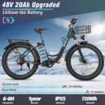 Electric Bike for Adults, 1500W 36MPH Ebike,26'' X 4.0 Fat Tire Beach Mountain Bikes 48V 20AH BMS Battery Adult Commute Electric Bicycles Shim 7-Speed UL2849. - Image 4