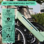 Electric Bike for Adults, 500W(Peak 1000W) Brushless Motor UP to 28MPH,UL2849 Certified Built-in Removable Battery,26" Step-Through Ebike for Women/Men,Commuting E Bike with 7-Speed. - Image 3