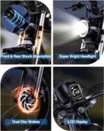 Electric Bike for Adults, 1500W 32MPH,48V 23AH,Max 75Miles Electric Motorcycle 20" Fat Tire Dirt Bike, 7-Speed E-Bike Dual Shock Absorber All-Terrain E Bike for Mountains, Snow, Sand, Road. - Image 5