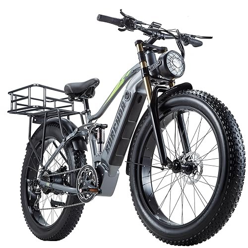 Version 1.0.0 Electric Bike for Adults 1000W 30MPH Ebike - 48V 20AH Electric Bicycle Dirt Mountain Bike Motor, Long Range e-Bike (Rx80 1000w 48v 20ah Gray). - Image 1