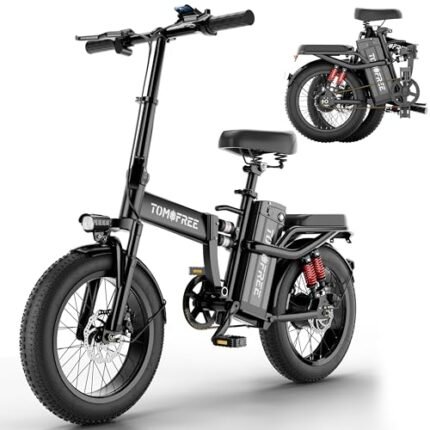 T1 Electric Bike for Adults, 1200W Power Motor 40 Miles 30MPH Top Speed Folding Ebike, 48V 20AH Removable Battery, 16" Tire City Commuter Electric Bicycles, Step-Thru Design.