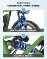Urban Go Electric Bike for Adults, 750W Peak Motor & 624Wh Removable Battery, Up to 30MPH & 50 Miles(PAS), 20'' Fat Tire Electric Motorcycle with Suspension, Ebike for Mountains, Snow, Sand, Road. - Image 4