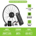 BAFANG 48V 500W Front Hub Motor : Electric Bike Conversion Kit with Battery (Optional) for 20 26 27.5 700C Inch Front Wheel eBike Drive System with LCD Display & PAS. - Image 3