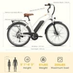 Jasion CB1 Electric Bike for Adults, 1000W Motor Peak Ebike, 450Wh Removeable Battery, 26'' City Cruiser Bicycle, 22 MPH Commuter Women Ebike, 7-Speed Gear. - Image 6