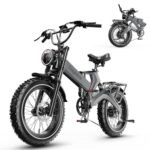 Folding Electric Bike for Adults,1500W Motor(Peak 2000W),35MPH 100Mile,48V 25Ah Battery,20" x 4.0 Fat Tire Foldable Electric Bicycle,Electric Mountain E-Bike,Hydraulic Disc Brake E-Bike.