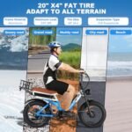 2000W Dual Motor Ebike,48V 30Ah Removable Dual Battery E Bike for Adult,35MPH Electric Bike 20"*4 Fat Tire 7-Speed Hydraulic Disc Brake 120 Mile Range Electric Bicycle Dual Lockbale Suspension. - Image 5