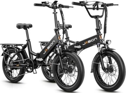 Jasion EB7 ST 2.0 Electric Bike Adults, 28MPH Max Speed[850W Power Motor], 55 Mile Ranges[480Wh Removable Battery], Foldable Ebikes with Dual Suspension, Step-Thru 20" Fat Tire Adult Electric Bicycles.