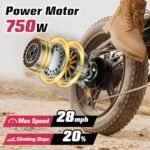 E2 Electric Bike for Adults,750W Ebike with 48V13Ah Removable Battery,All-Terrain 20" Fat Tire Electric Bikes Up to 28MPH & 46.6Miles,Full Suspension,Cruise Control,UL Certified,Moped E-Bike. - Image 2