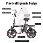 Toofly Electric Bike for Adult, Peak 1000W Foldable Ebike Up to 30MPH & 35 Miles (Throttle), 48V 20Ah Removable Battery, 16" Tires Folding E Bike Adults Electric Bicycle for Commuter Travel (Black). - Image 7