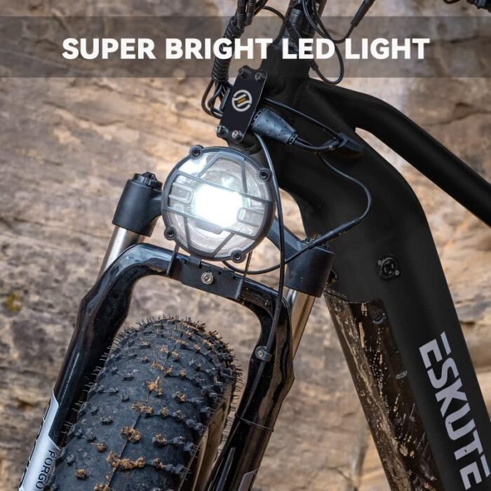 ESKUTE Spark Y Electric Mountain Bike, 1500W Peak Bafang Motor with Max Speed 28Mph, Up to 70Miles Range, 26"x4.8" Fat Tires Ebike with Full Suspension. - Image 6