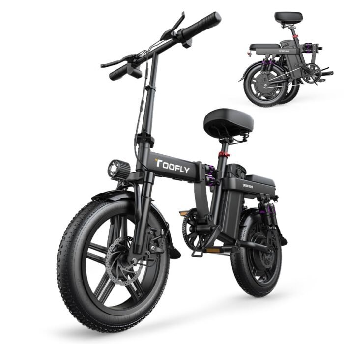 Toofly Electric Bike for Adult, Peak 1000W Foldable Ebike Up to 30MPH & 35 Miles (Throttle), 48V 20Ah Removable Battery, 16" Tires Folding E Bike Adults Electric Bicycle for Commuter Travel (Black). - Image 1
