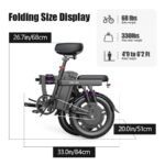 Toofly Electric Bike for Adult, Peak 1000W Foldable Ebike Up to 30MPH & 35 Miles (Throttle), 48V 20Ah Removable Battery, 16" Tires Folding E Bike Adults Electric Bicycle for Commuter Travel (Black). - Image 6