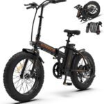 aostirmotor 500W Folding Electric Bike for Adults 20"×4" Fat Tire Electric Bike 36V 13AH Removable Lithium Battery Adult Electric Bicycles, 25MPH E Bike for Adults, Shimano 7 Speed Ebike.