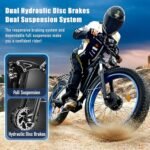 Ebikes Dual Motor, Electric Bike for Adults, 2000w Fat Tire Ebike 35mph Dual Motor Electric Bike with Removable 48v, All Terrain Ebikes for Adults, Full Suspension 26" Awd E Bike 22.4ah Battery. - Image 3
