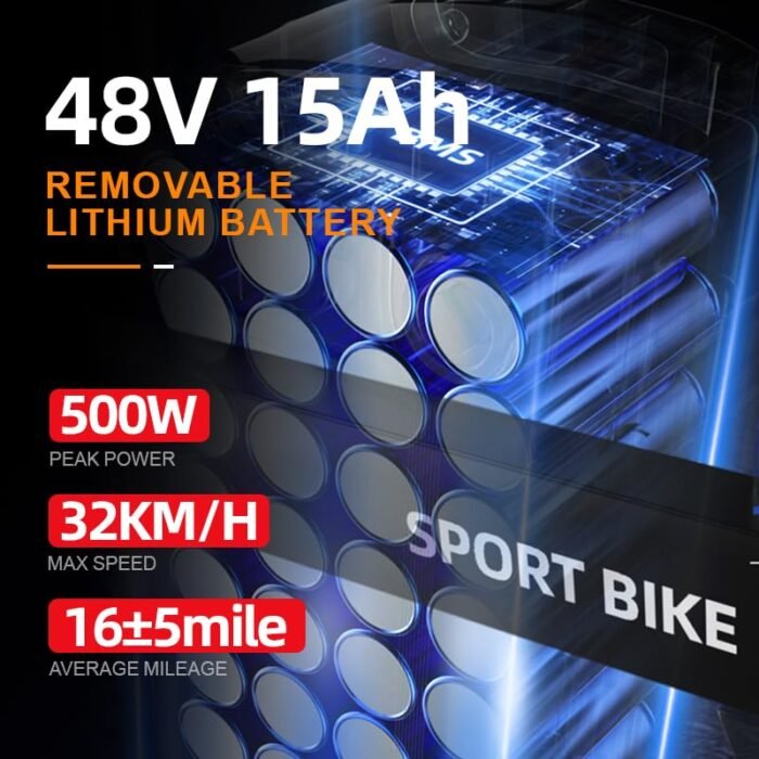 Toofly Foldable Electric Bike for Adult, 20MPH Speed & 20Miles Long Ranges, 500W Motor & 48V 15Ah Removable Battery, 14" Tires Folding E Bike Adults Electric Bicycle for Commuter Travel. - Image 3