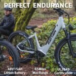 Rattan Pathfinder Electric Bike for Adults,28MPH 65Miles Ebike,Peak 1500W Motor Electric Mountain Bike with 48V 15AH Removable Battery,26 * 4 Fat Tires Ebike for Adults,7-Speed. - Image 2