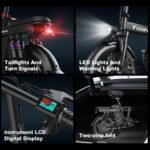 Toofly Electric Bike for Adult, Peak 1000W Foldable Ebike Up to 30MPH & 35 Miles (Throttle), 48V 20Ah Removable Battery, 16" Tires Folding E Bike Adults Electric Bicycle for Commuter Travel (Black). - Image 5
